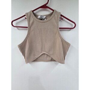 Princess Polly Women's Tank Top Crop Top Rib Knit Tan Size 6